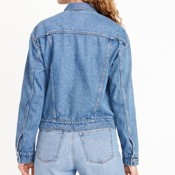 Old Navy Large Jean Jackets Summer Fall Denim Coat Stretch ON Blue Cotton Casual - Picture 3 of 14